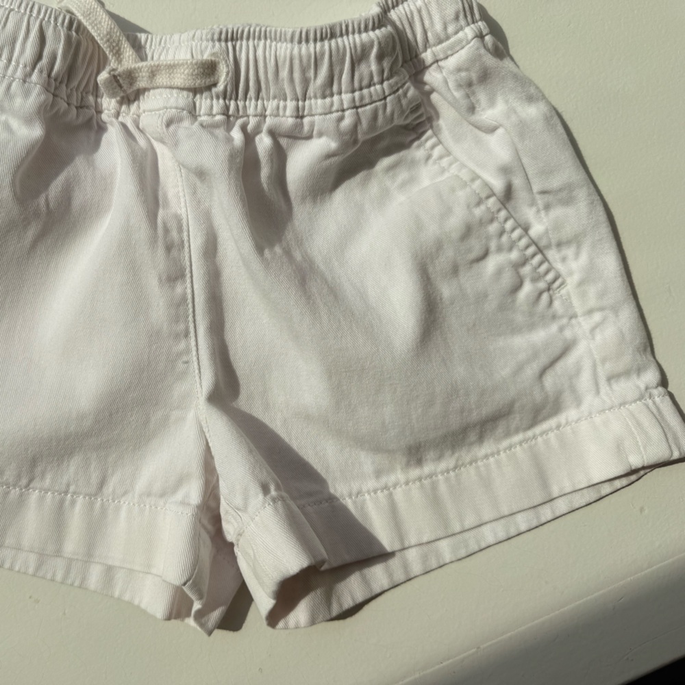 Girls' White Elastic Waist Bottoms